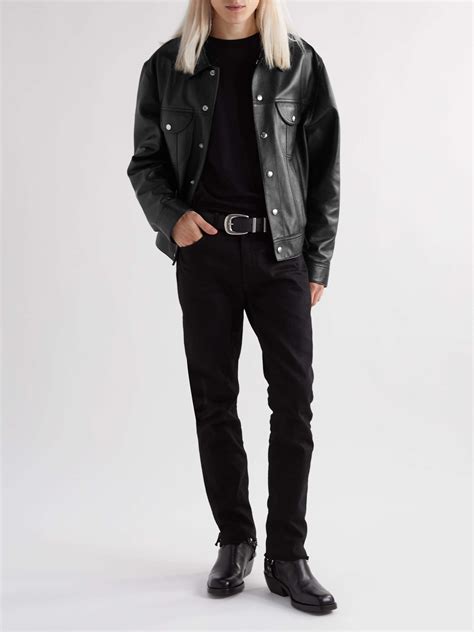 celine men silver jacket|Celine leather jacket men's.